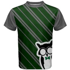 Green Gray Owl Cotton Tee by TransfiguringAdoptionStore