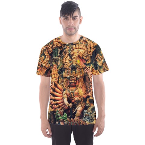 Sculpture Art Temple Tower Men s Sports Mesh Tee by Pakrebo