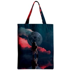 Astronaut Moon Space Planet Zipper Classic Tote Bag by Pakrebo