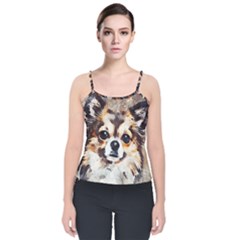 Chihuahua Dog Cute Pets Small Velvet Spaghetti Strap Top by Pakrebo