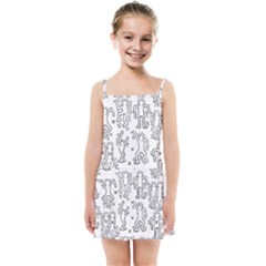Doodle Pattern Kids  Summer Sun Dress by Valentinaart