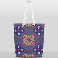 Morocco Tile Traditional Marrakech Full Print Rope Handle Tote (small) by Pakrebo