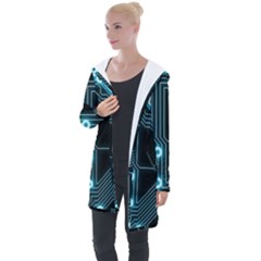 New Technology - Dark Longline Hooded Cardigan by WensdaiAmbrose