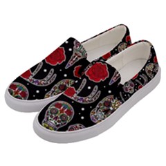 Mexican Sugar Skull Women s Canvas Slip Ons by 100rainbowdresses