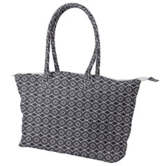 Ornate Oval Pattern Grey Black White Canvas Shoulder Bag by BrightVibesDesign