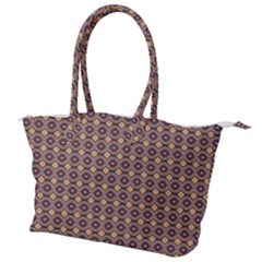 Ornate Oval Pattern Brown Blue Canvas Shoulder Bag by BrightVibesDesign