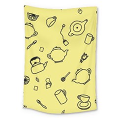 Tea Seamless Pattern Teatime Large Tapestry by Nexatart