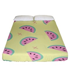 Watermelon Wallpapers  Creative Illustration And Pattern Fitted Sheet (king Size) by BangZart