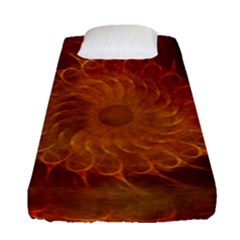 Orange Warm Hues Fractal Chaos Fitted Sheet (single Size) by Pakrebo
