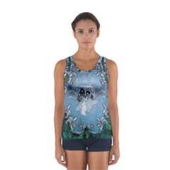 Surfboard With Dolphin Sport Tank Top  by FantasyWorld7