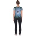 Surfboard With Dolphin Short Sleeve Sports Top  View2