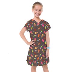 Hot Summer Months - Frozen Treats Pattern Kids  Drop Waist Dress by WensdaiAmbrose