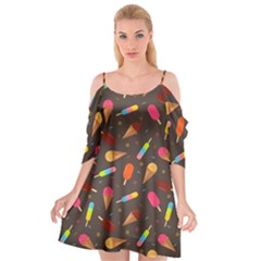 Hot Summer Months - Frozen Treats Pattern Cutout Spaghetti Strap Chiffon Dress by WensdaiAmbrose