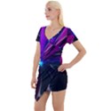 Abstract Background Lightning Short Sleeve Asymmetric Mini Dress View1