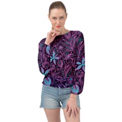 Stamping Banded Bottom Chiffon Top by Sobalvarro