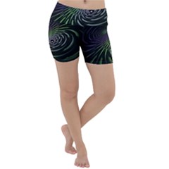 Fractal Fantasy Texture Purple Lightweight Velour Yoga Shorts by Pakrebo