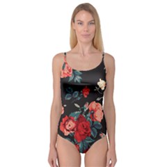 Vintage Roses Vector Seamless Pattern 02 Camisole Leotard  by Sobalvarro