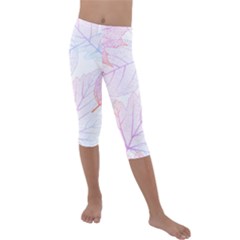 Beautiful Autumn Leaves Vector Seamless Pattern 02 Kids  Lightweight Velour Capri Leggings  by Sobalvarro