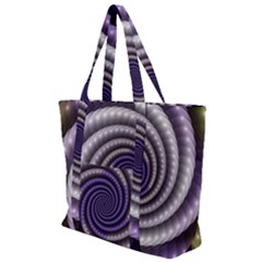 Fractal Strings Pattern Texture Zip Up Canvas Bag by Pakrebo