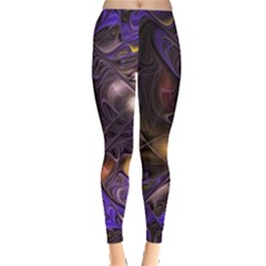 Fractal Purple Abstract Detail Leggings  by Pakrebo