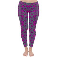 Roses So Beautiful Just For Love From Sky Classic Winter Leggings by pepitasart