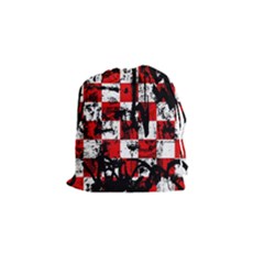 Emo Checker Graffiti Drawstring Pouch (small) by ArtistRoseanneJones