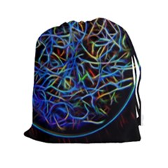 Neon Background Light Design Drawstring Pouch (xxl) by Pakrebo