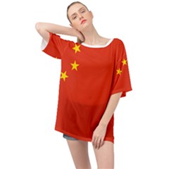 China Flag Oversized Chiffon Top by FlagGallery