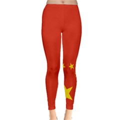 Chinese Flag Flag Of China Inside Out Leggings by FlagGallery