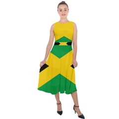 Jamaica Flag Midi Tie-back Chiffon Dress by FlagGallery