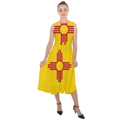 New Mexico Flag Midi Tie-back Chiffon Dress by FlagGallery
