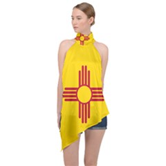 New Mexico Flag Halter Asymmetric Satin Top by FlagGallery