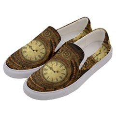 Noble Steampunk Clockwork Men s Canvas Slip Ons by FantasyWorld7