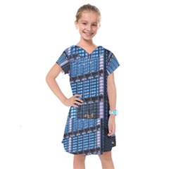 Abstract Architecture Background Kids  Drop Waist Dress by Pakrebo