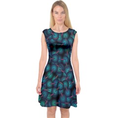 Background Abstract Textile Design Capsleeve Midi Dress by Pakrebo