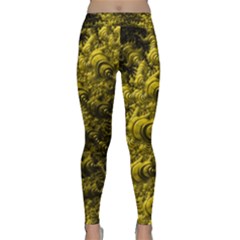 Rich Yellow Digital Abstract Classic Yoga Leggings by Pakrebo