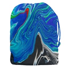 Paint Acrylic Paint Art Colorful Blue Drawstring Pouch (xxxl) by Pakrebo