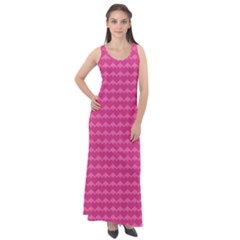 Abstract Background Card Decoration Pink Sleeveless Velour Maxi Dress by Pakrebo
