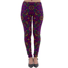 Triangle Pattern Kaleidoscope Color Lightweight Velour Leggings by Pakrebo