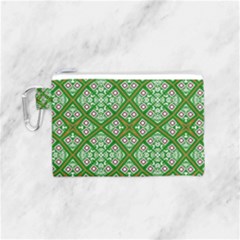 Symmetry Digital Art Pattern Green Canvas Cosmetic Bag (small) by Pakrebo