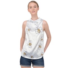 Pattern Design Nature Art Drawing High Neck Satin Top by Pakrebo
