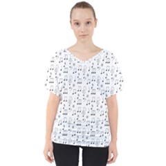Music Notes Background V-neck Dolman Drape Top by Bajindul