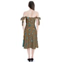 Fractal Abstract Shoulder Tie Bardot Midi Dress View2