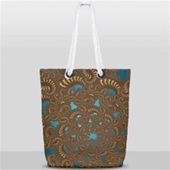 Fractal Abstract Full Print Rope Handle Tote (small) by Bajindul