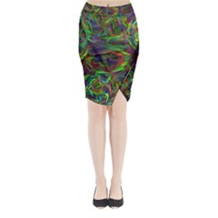 Plasma Shining Lines Light Stripes Midi Wrap Pencil Skirt by HermanTelo