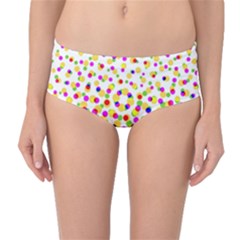 Illustration Abstract Pattern Polka Dot Mid-waist Bikini Bottoms by Pakrebo