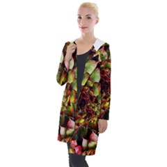 Plant Succulents Succulent Hooded Pocket Cardigan by Pakrebo