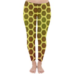 Digital Art Art Artwork Abstract Yellow Classic Winter Leggings by Pakrebo