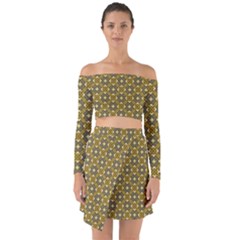 Digital Art Art Artwork Abstract Texture Off Shoulder Top With Skirt Set by Pakrebo