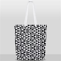 Geometric Tile Background Full Print Rope Handle Tote (small) by Bajindul